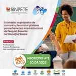 Participe da Sinpete 2023! submetendo propostas de comunicações orais e pôsteres Participe da Sinpete 2023! submetendo propostas de comunicações orais e pôsteres